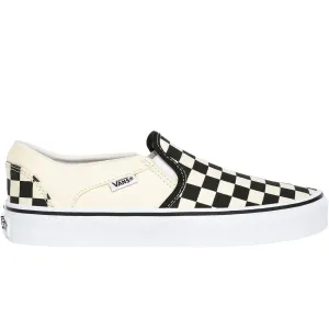 Vans Womens Asher Checkerboard Slip On Trainers - Black/White