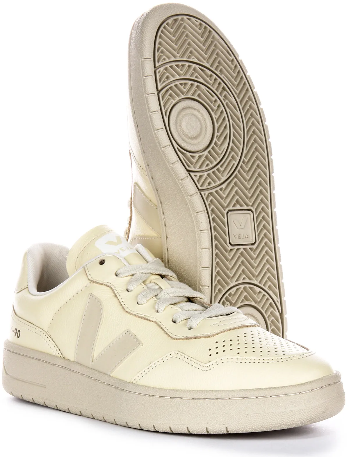 Veja V 90 Leather In Cream For Women