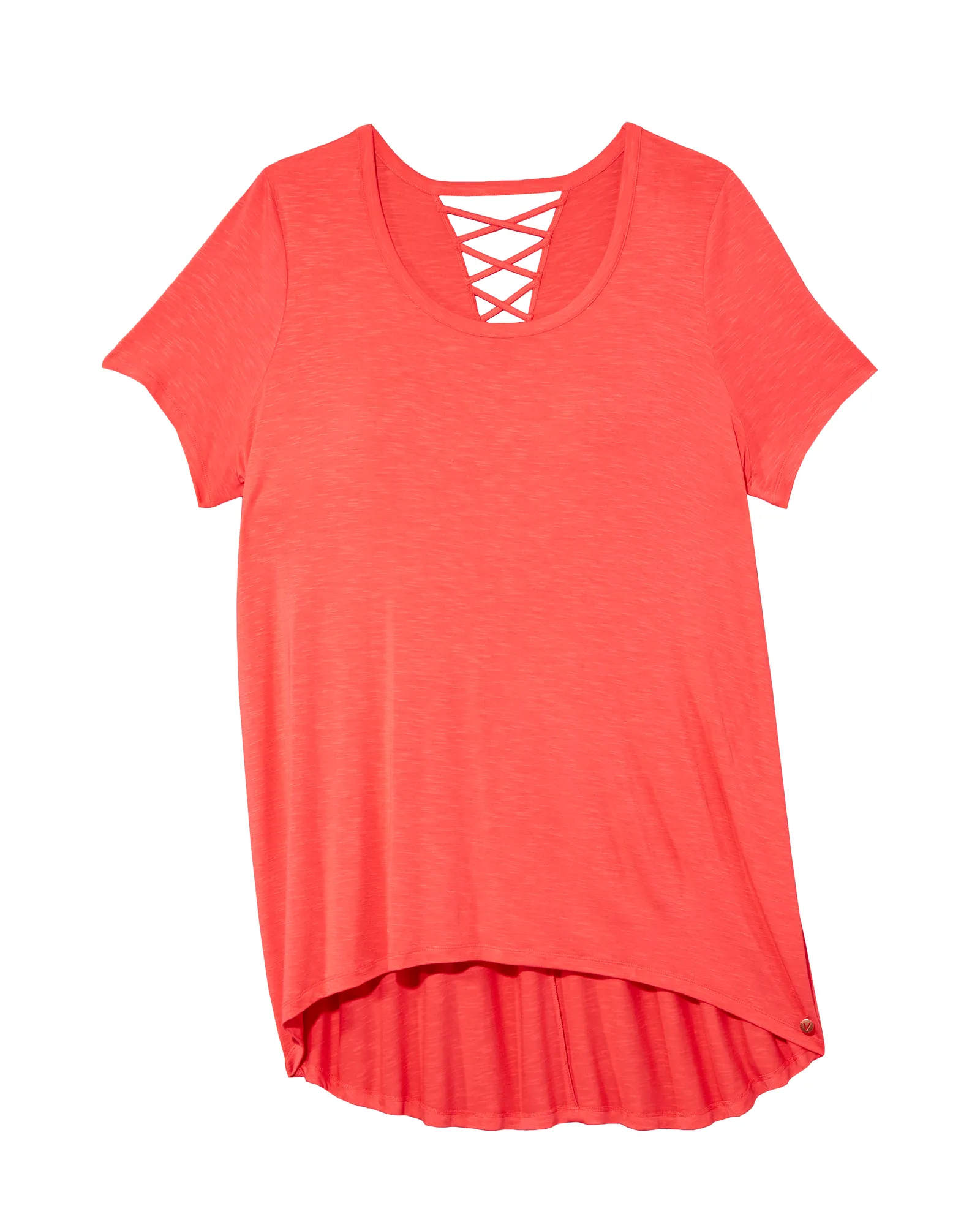 Wildflower Tee with Lace Up Back | Coral