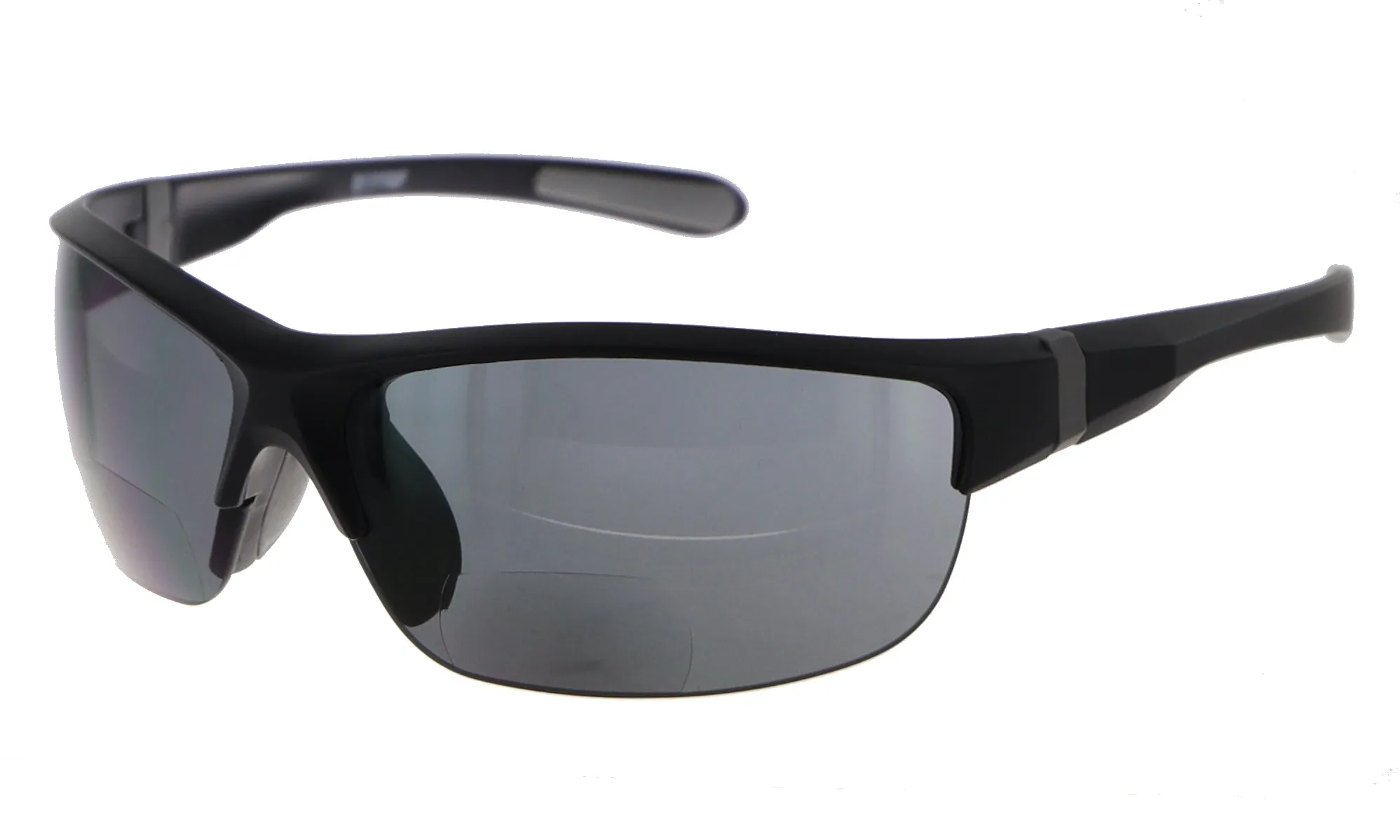 ““Windjammer” Semi-Rimless Unisex Sports Wrap Around Bifocal Reading Sunglasses