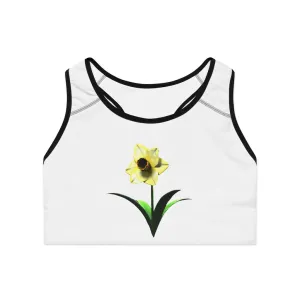 Yellow Flower Sports Bra (AOP)